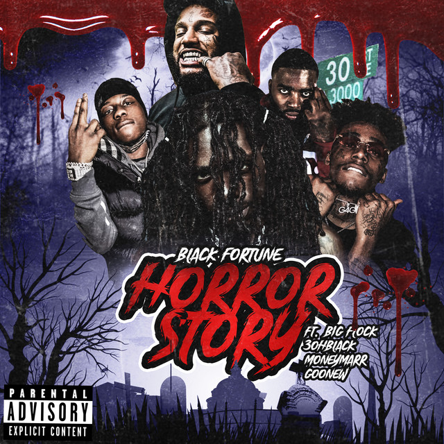 'Horror Story (feat. Big Flock, 3ohBlack, MoneyMarr & Goonew)' cover art