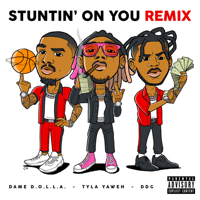 'Stuntin' On You (feat. DDG & Dame D.O.L.L.A.) [Remix]' cover art